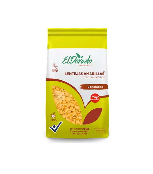 Pasta Conchitas De Lentejas Amarillas 250g