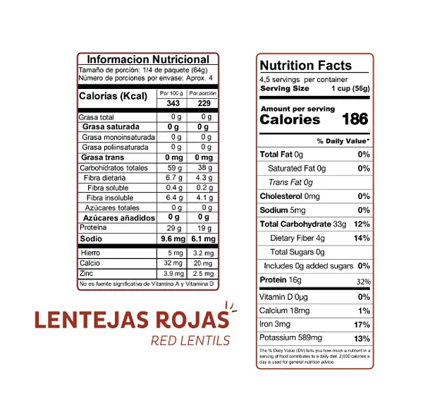 Pasta De Coditos De Lentejas Rojas 250g