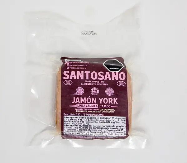 Jamón York 220g Santosano