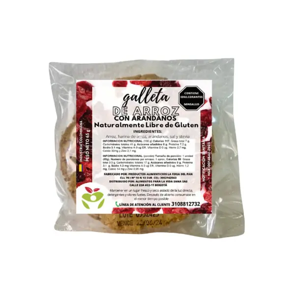 Galleta De Arroz Con Arandanos 65gr