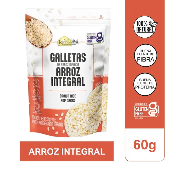 Galleta De Arroz Integral Inflado Karavansay 60g
