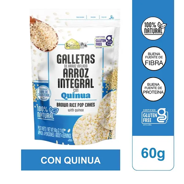 Galleta De Arroz Integral Inflado Con Quinua Karavansay 60g