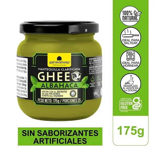 Mantequilla Ghee Albahaca 175g Karavansay