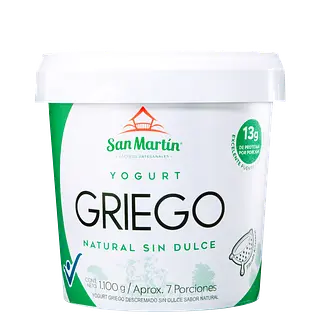 Yogurt Griego Natural Sin Dulce 1100g San Martín Lácteos