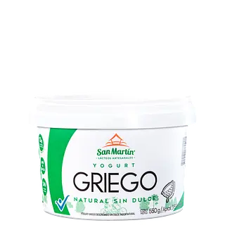 Yogurt Griego Natural Sin Dulce 550g San Martín Lácteos