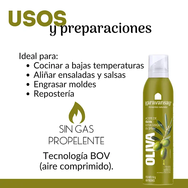 Aceite De Oliva Extra Virgen En Spray 150g Karavansay