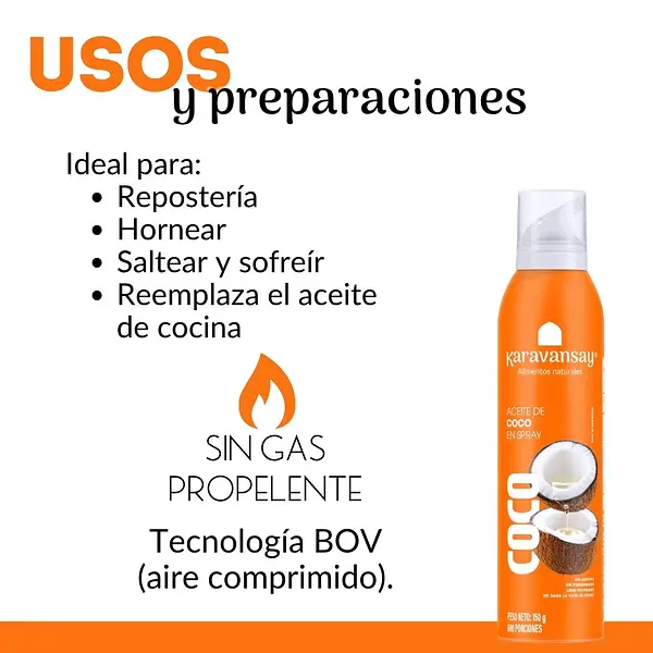 Aceite De Coco En Spray 150g Karavansay