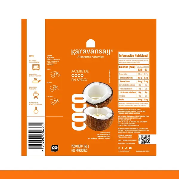 Aceite De Coco En Spray 150g Karavansay