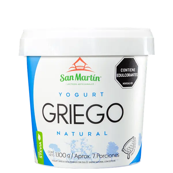 Yogurt Griego Natural Con Stevia 1100g San Martín Lácteos