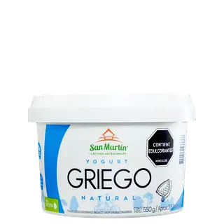 Yogurt Griego Natural 550g Con Stevia San Martín Lácteos