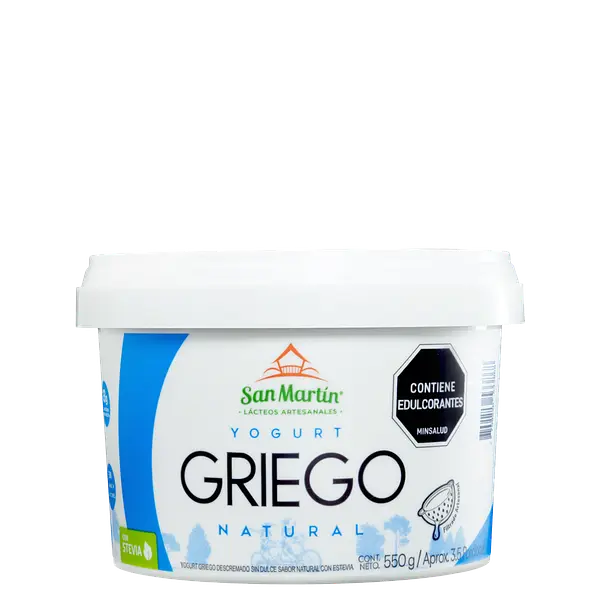 Yogurt Griego Natural 550g Con Stevia San Martín Lácteos