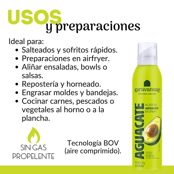Aceite De Aguacate En Spray 150g Karavansay