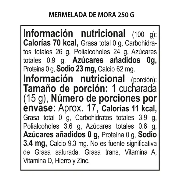 Mermelada De Mora 250g Konfyt