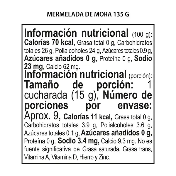 Mermelada De Mora 135g Konfyt