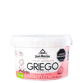 Yogurt Griego Vainilla Fresa 550g San Martín Lácteos