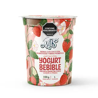 Yogurt Bebible A Base De Coco Fresa 150g Mils