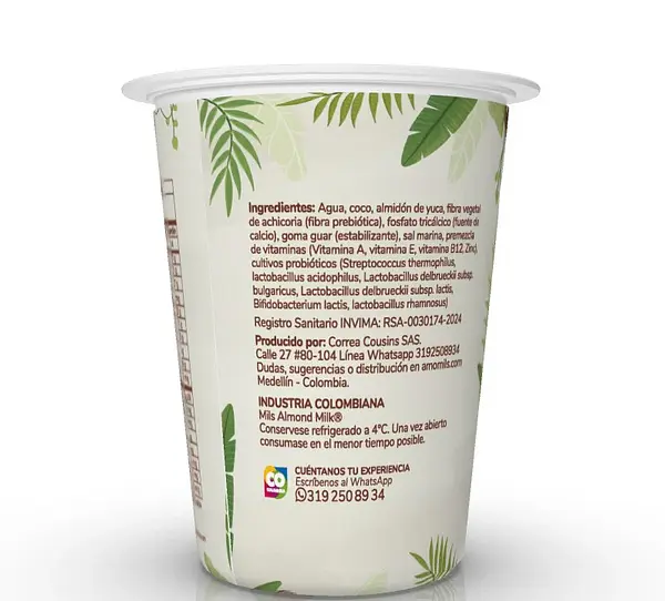 Yogurt Bebible A Base De Coco Natural 150g Mils