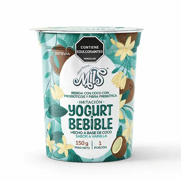 Yogurt Bebible A Base De Coco Vainilla 150g Mils