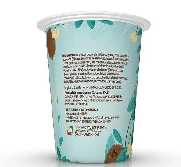 Yogurt Bebible A Base De Coco Vainilla 150g Mils