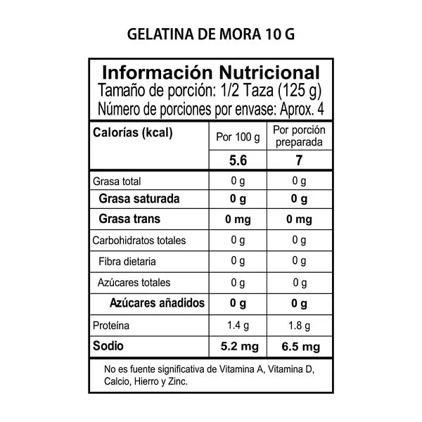 Gelatina De Mora10g
