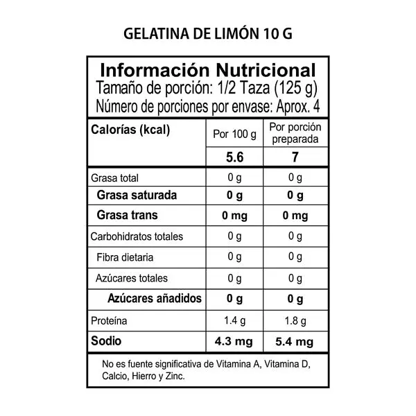 Gelatina De Limón 10g