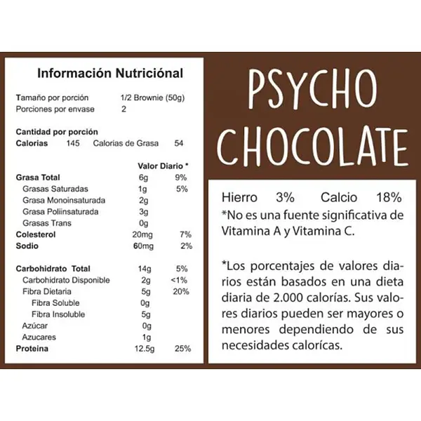 Brownie Psycho Chocolate 100g Elemental