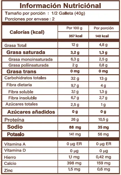 Galleta Vainilla Chips 80g Elemental