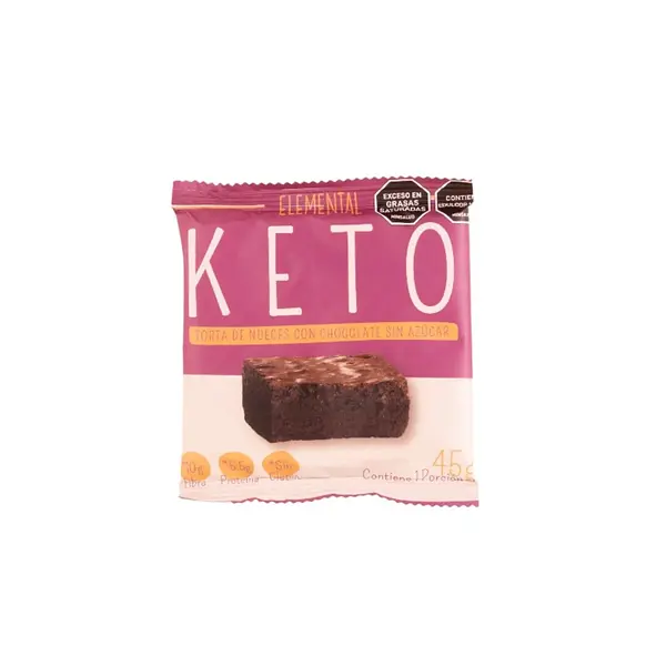Brownie Keto Torta De Nueces Con Chocolate 45g Elemental