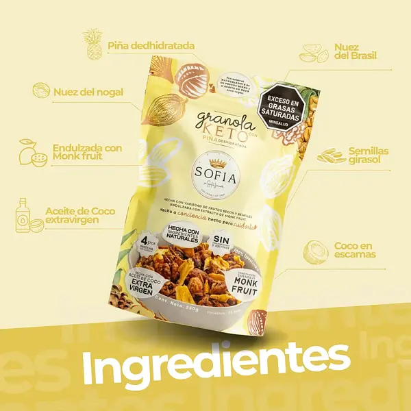 Granola Keto De Piña 300g Sofia Jaramillo