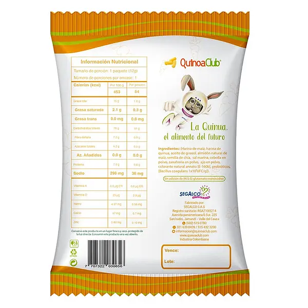 Snack Quinua+ Chía + Zanahoria 12g Quinoa Club