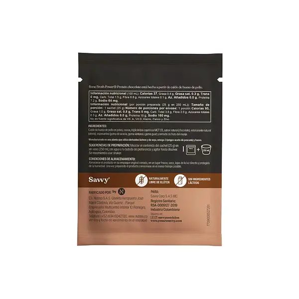 Bone Broth Power Chocolate Sachet 25g Savvy