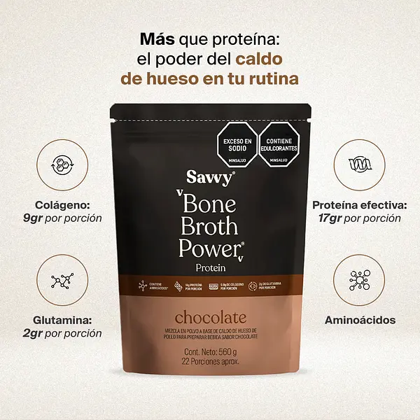 Bone Broth Power Chocolate 560g Savvy